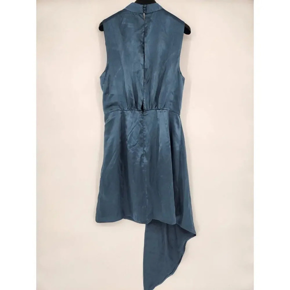 NWD By Anthropologie Mock-Neck Draped Silk Dress Size 8 Slate #GC212 - Picture 6 of 14